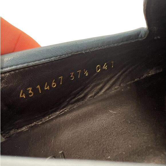 Gucci Horsebit Jordaan Lame Fabric Loafers Blue Silver Size 37.5 - Picture 11 of 13